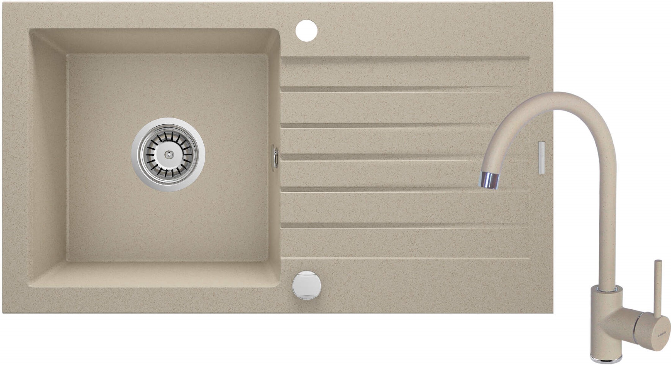 Deante Zorba Waschbecken mit Wasserhahn sandig/sandig ZQZV7113