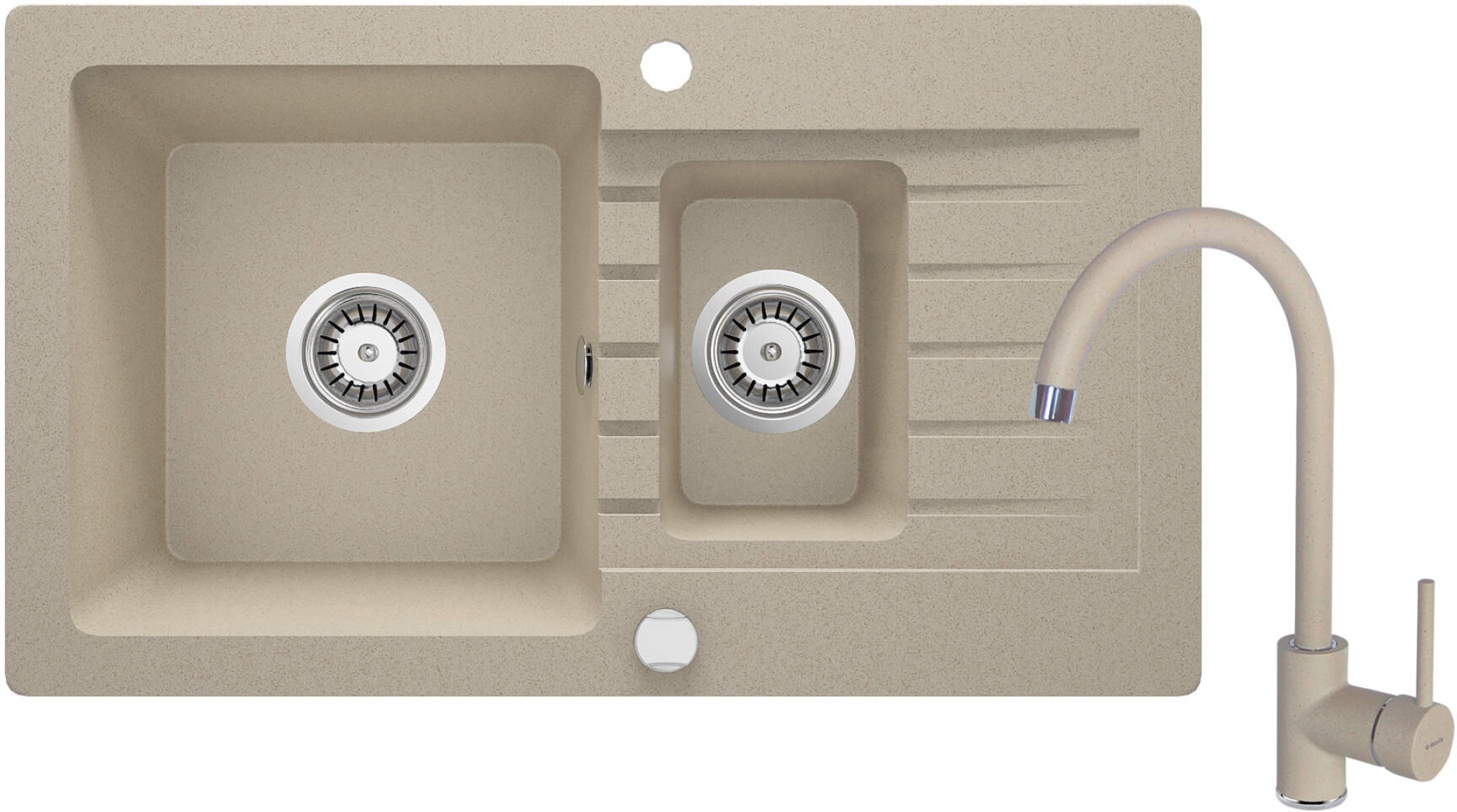 Deante Zorba Waschbecken mit Wasserhahn sandig/sandig ZQZA7513