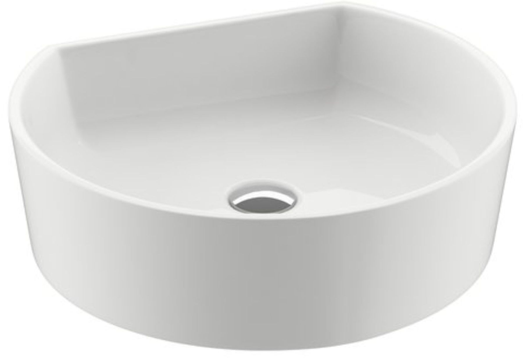 Ravak Moon Waschbecken 40x35.5 cm halbrund Aufsatzwaschbecken weiß XJN01300001