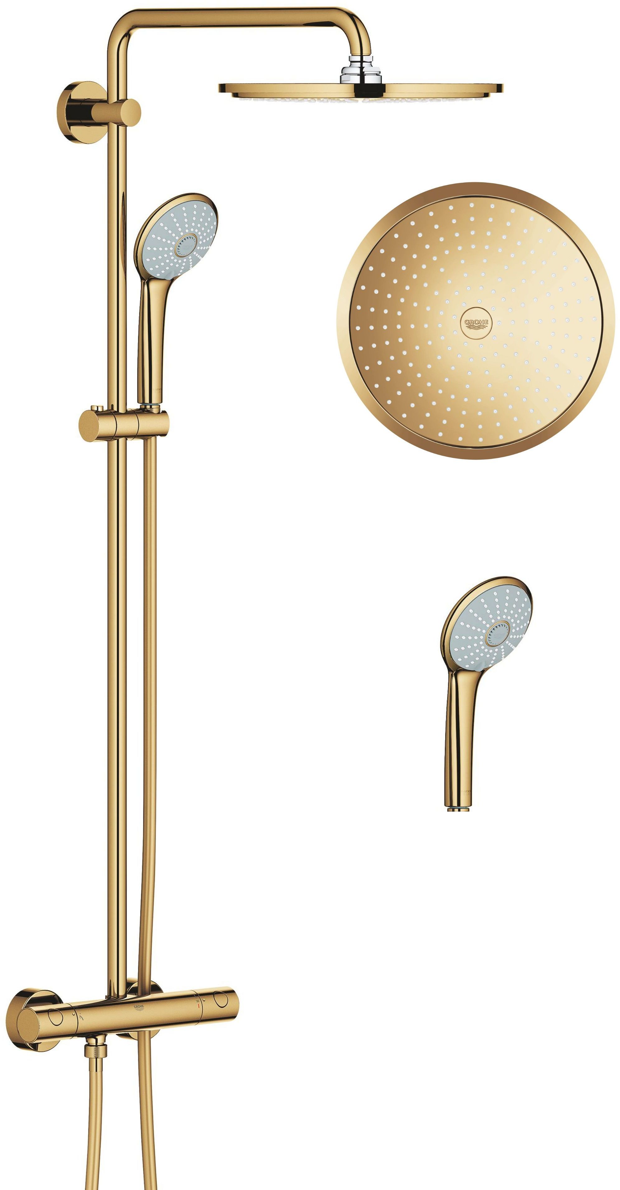 Grohe Euphoria Duschset Wandmontage mit Thermostat mit Regenbrause Cool Sunrise 26075GL0