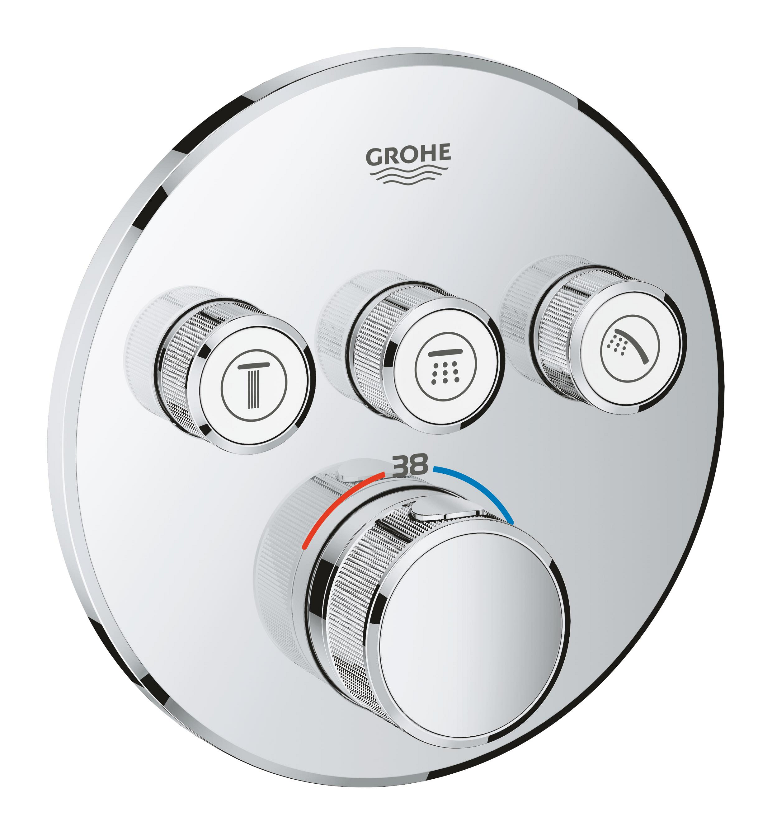 Grohe Grohtherm SmartControl Badewannen- und Duscharmatur Unterputz mit Thermostat StarLight Chrome 29121000