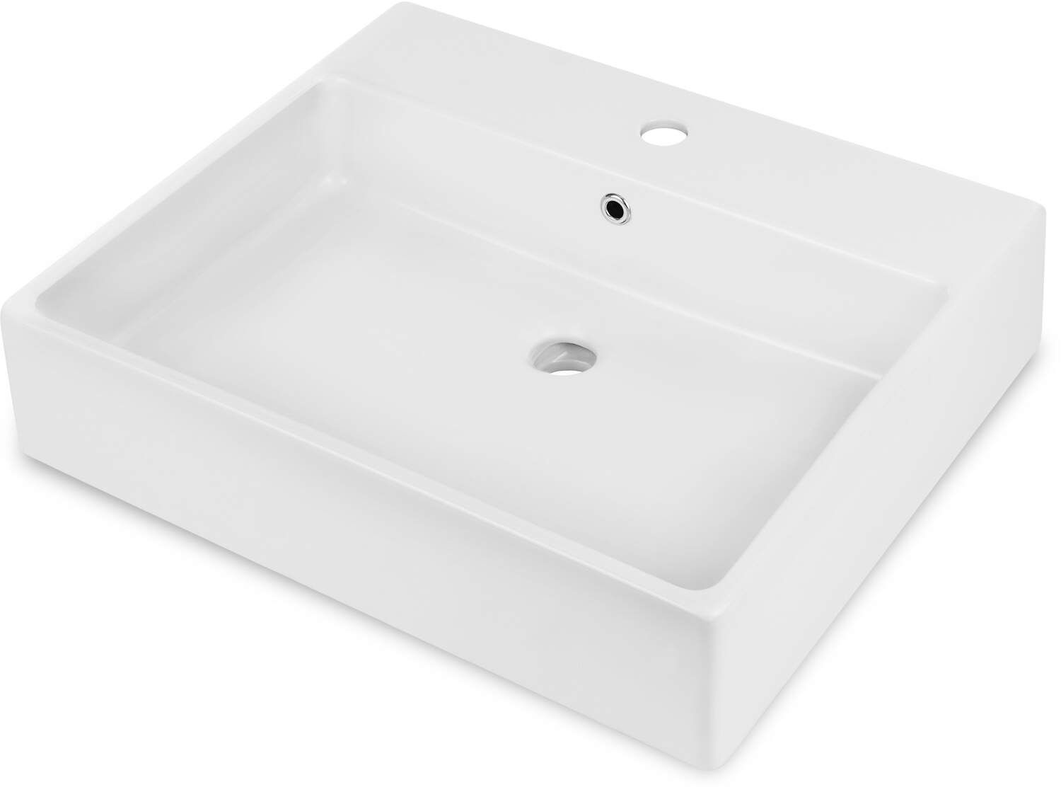 Deante Temisto Waschbecken 60x50 cm rechteckig Aufsatzwaschbecken weiß CDT_6U6S