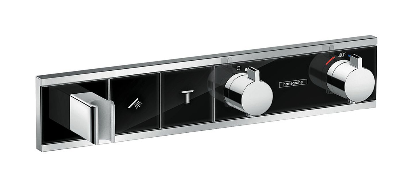 Hansgrohe RainSelect Badewannen- und Duscharmatur Unterputz mit Thermostat chrom-schwarz 15355600