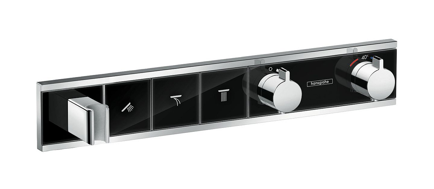 Hansgrohe RainSelect Badewannen- und Duscharmatur Unterputz mit Thermostat chrom-schwarz 15356600