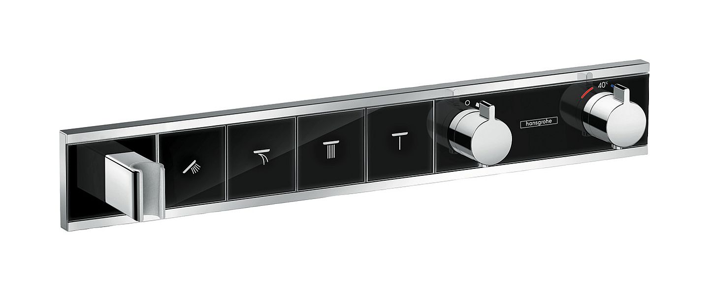 Hansgrohe RainSelect Badewannen- und Duscharmatur Unterputz mit Thermostat chrom-schwarz 15357600