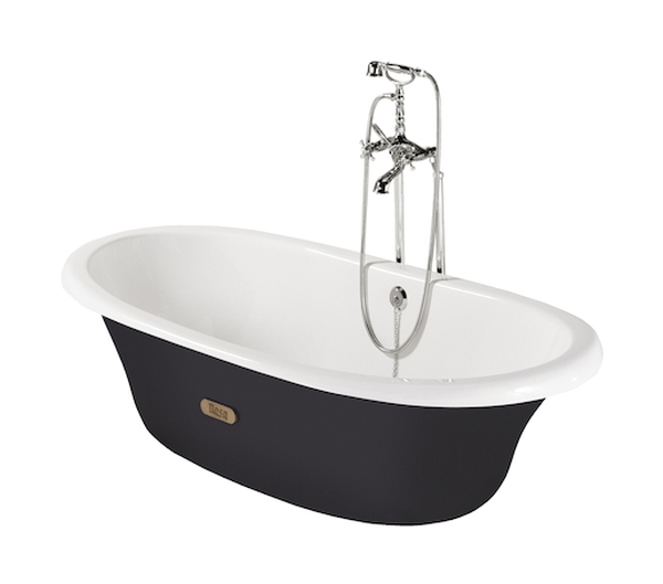 Roca Newcast Freistehende Badewanne 170x85 cm oval weiß-schwarz-zweifarbig A233650002