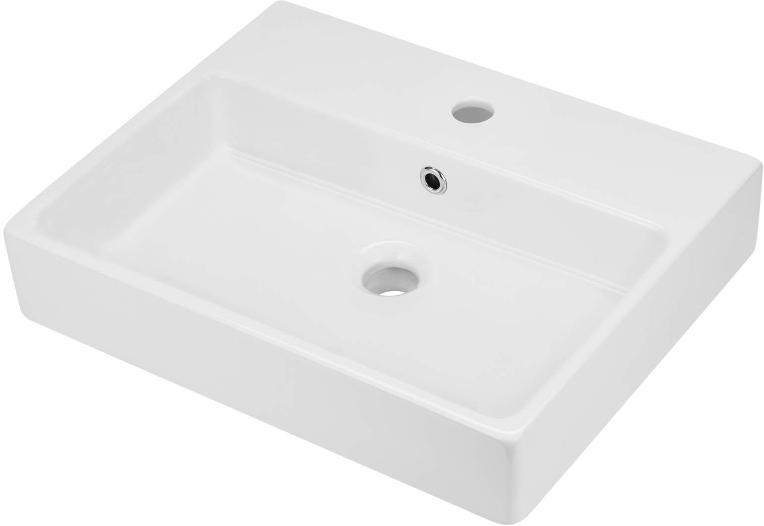 Deante Temisto Waschbecken 50x40 cm rechteckig Klassisch-Aufsatzwaschbecken weiß CDT_6U4S