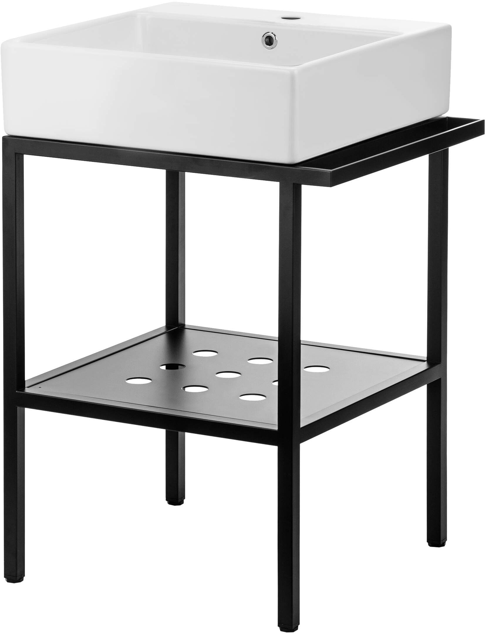 Deante Temisto Waschbecken mit Konsole 60 cm schwarz CDTS6U6S