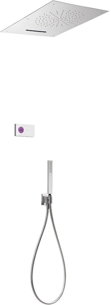 Tres Shower Technology Duschset Unterputz mit Thermostat mit Regenbrause chrom-weiß 092.863.04