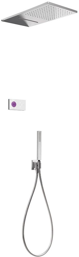 Tres Shower Technology Duschset Unterputz mit Thermostat mit Regenbrause chrom-weiß 092.863.08