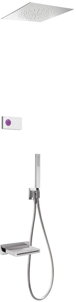 Tres Shower Technology Duschset Unterputz mit Thermostat mit Regenbrause chrom-weiß 092.863.15