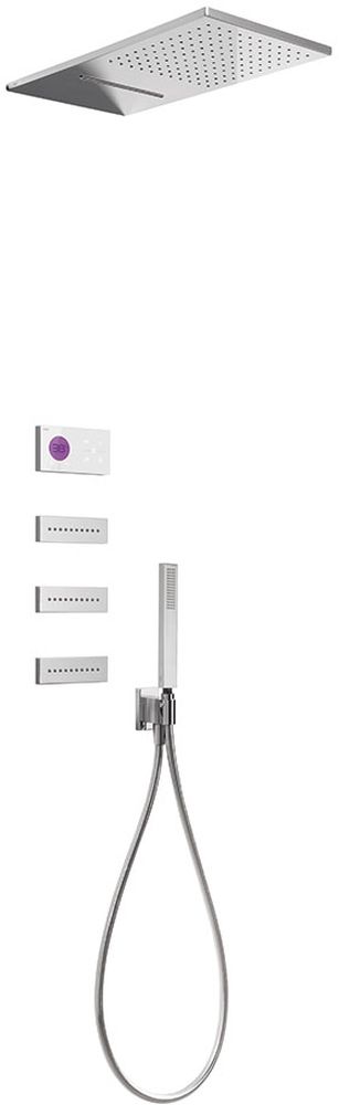 Tres Shower Technology Duschset Unterputz mit Thermostat mit Regenbrause chrom-weiß 092.864.08