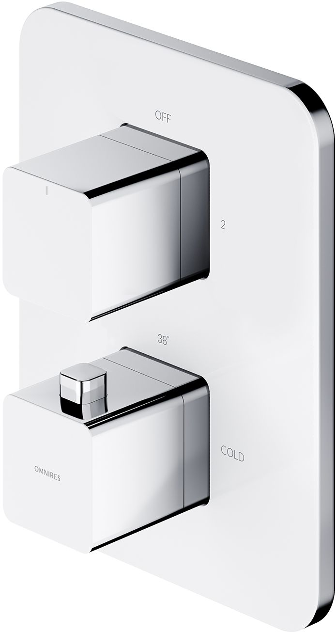 Omnires Parma Badewannen- und Duscharmatur Unterputz mit Thermostat chrom-weiß PM7436CRB