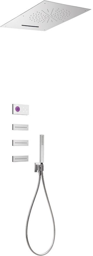 Tres Shower Technology Duschset Unterputz mit Thermostat mit Regenbrause chrom-weiß 092.864.04