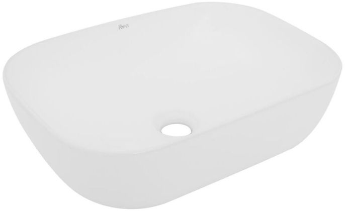 Rea Belinda Slim Waschbecken 46.5x33.5 cm rechteckig Aufsatzwaschbecken weiß REA-U6521