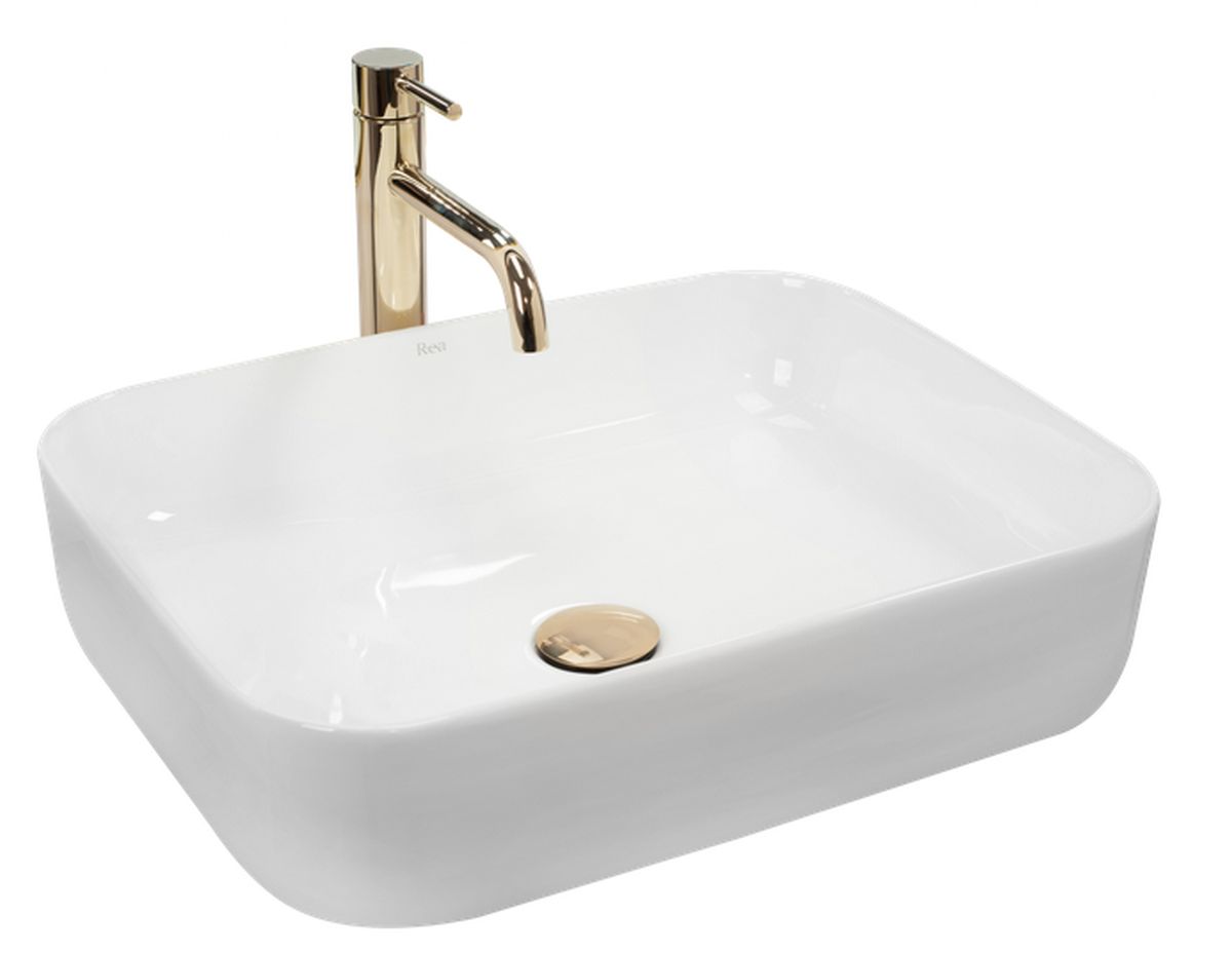 Rea Demi Slim Waschbecken 51x39 cm rechteckig Aufsatzwaschbecken weiß REA-U1953