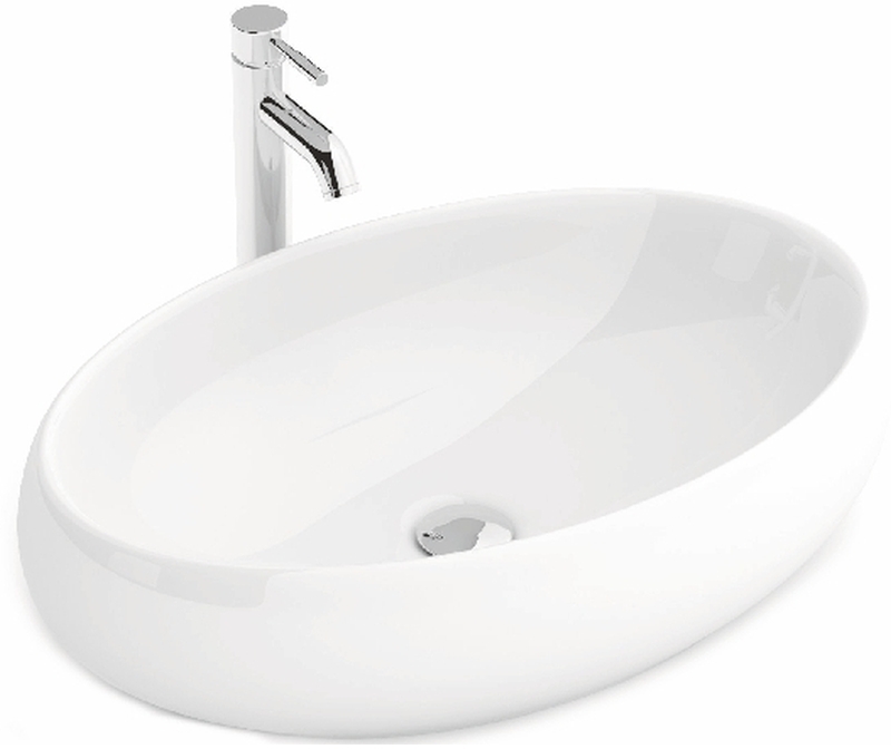 Rea Melania Waschbecken 60x40.5 cm oval Aufsatzwaschbecken weiß REA-U0656