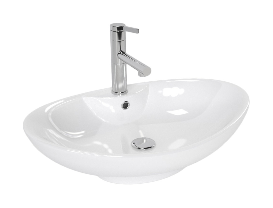 Rea Rosa-2 Waschbecken 58.5x38.4 cm oval Aufsatzwaschbecken weiß REA-U0160