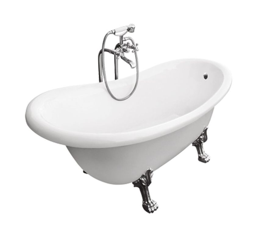 Besco Otylia Freistehende Badewanne 159.5x76.5 cm oval weiß #WKO-160W+C