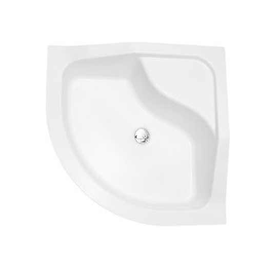 Besco Oliver Halbrunde Duschwanne 80x80 cm weiß #BAO-80-II