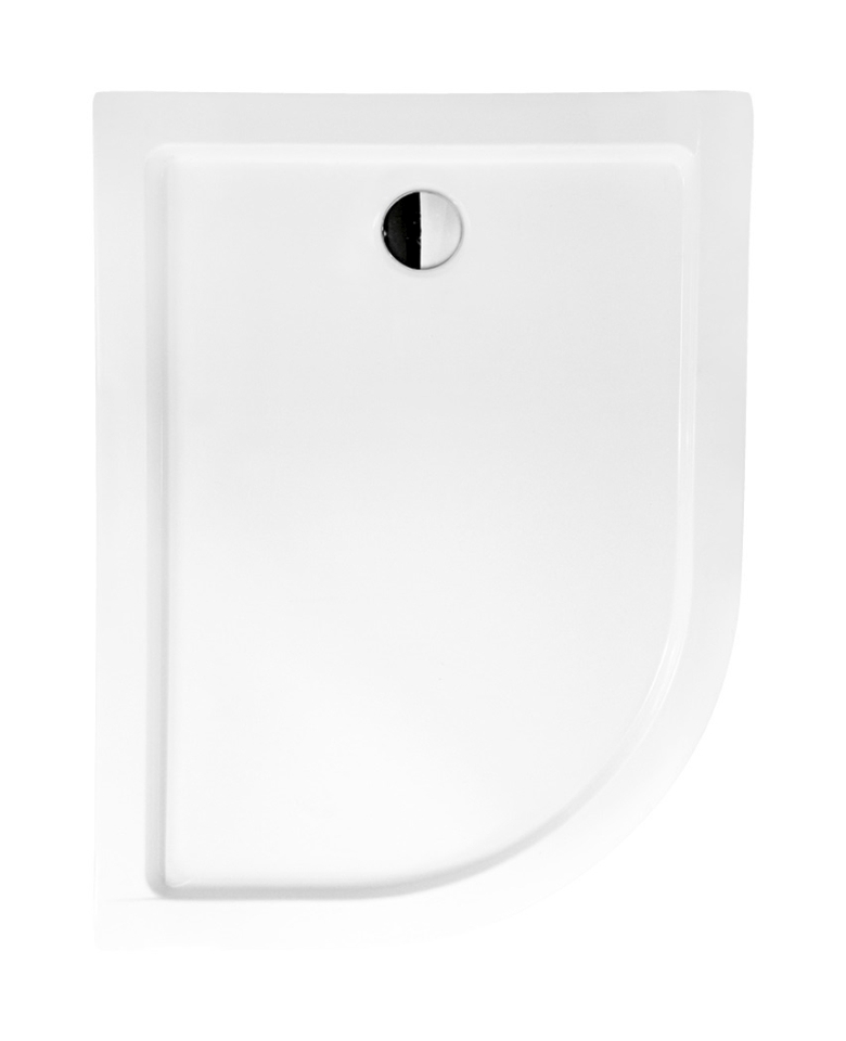 Besco Saturn Halbrunde Duschwanne 120x90 cm weiß #BAS-120-NP