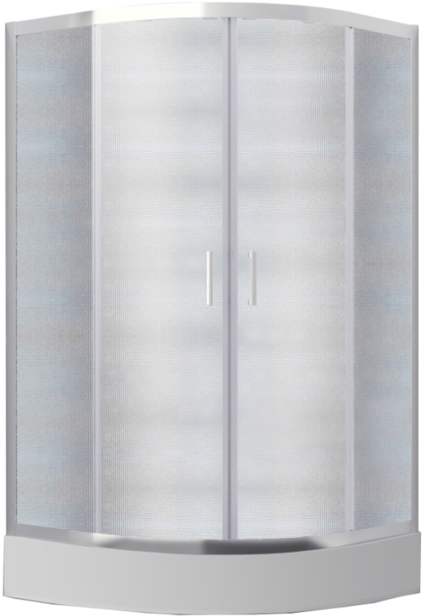Besco Modern 165 Dusche 80x80 cm halbrund chrom Glanz/Mattglas MP-80-165-M