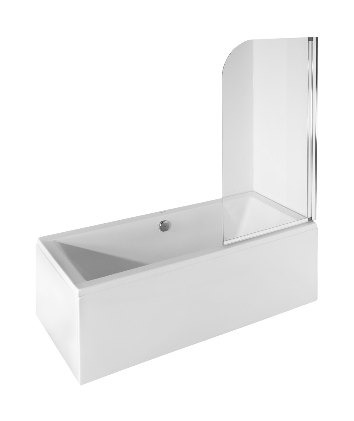 Besco Ambition Badewannenabtrennung 75 cm einteilig chrom Glanz/durchsichtiges Glas PA-1S-CZ