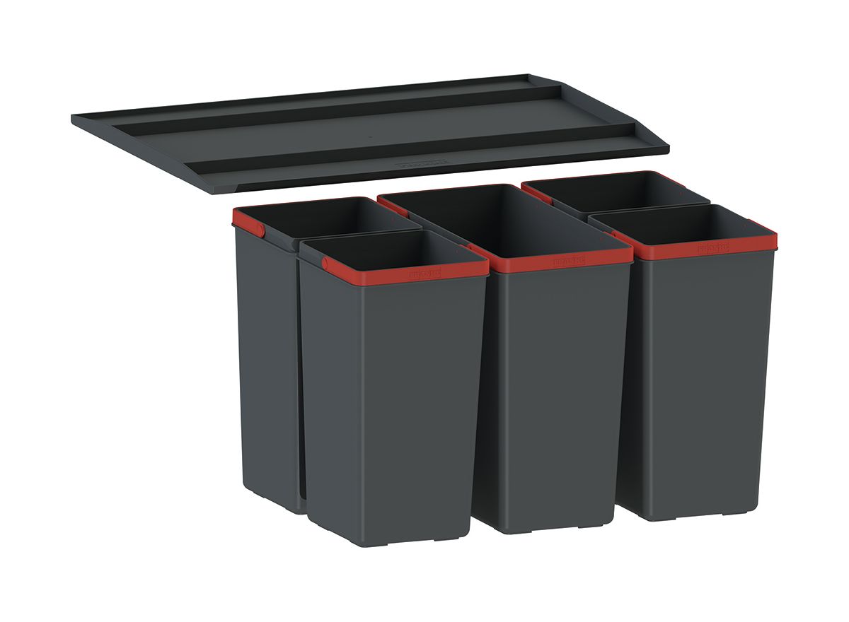 Franke EasySort Müllcontainer 44.5 l schwarz-rot 121.0494.194