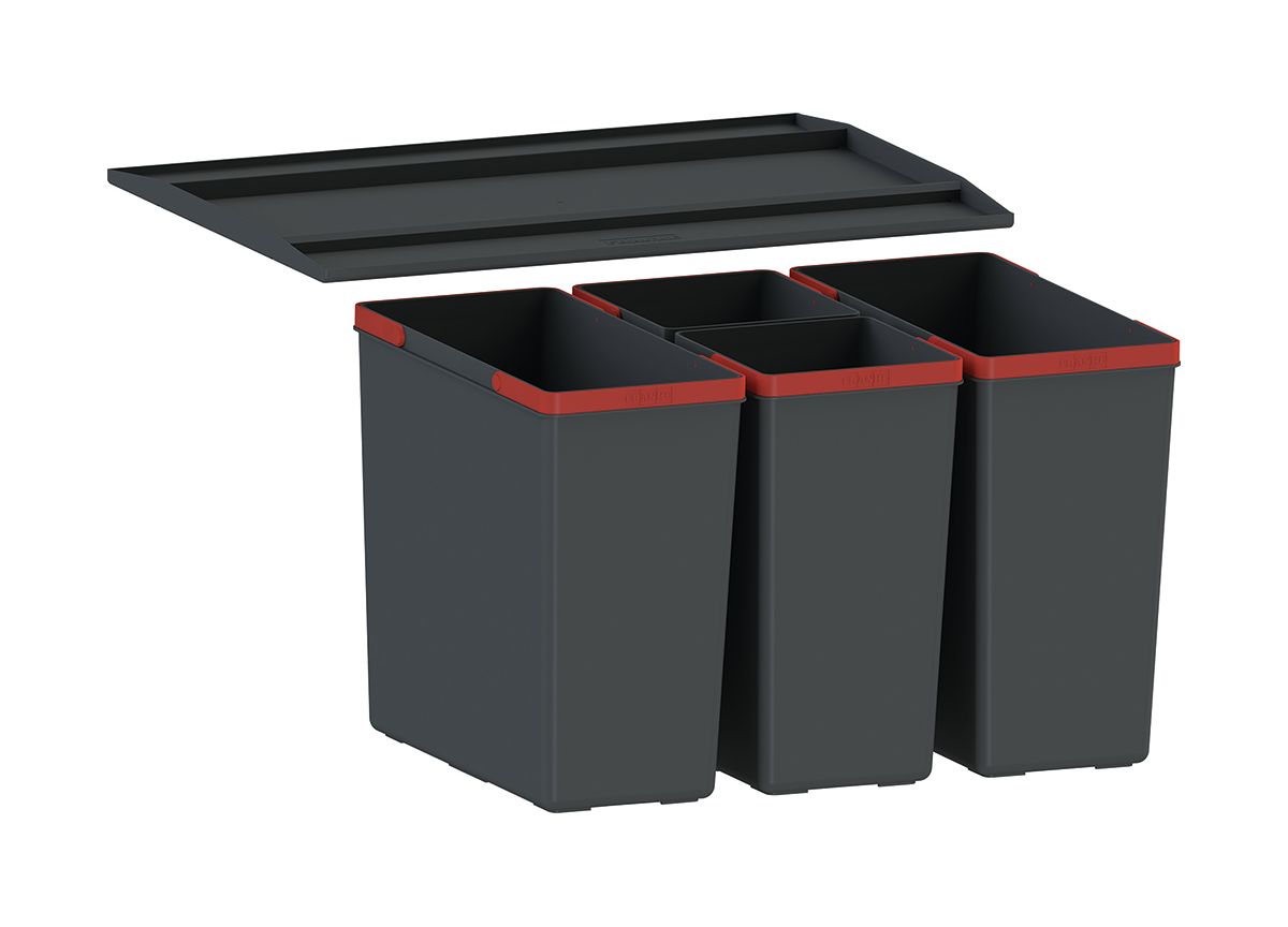 Franke EasySort Müllcontainer 44 l schwarz-rot 121.0494.193