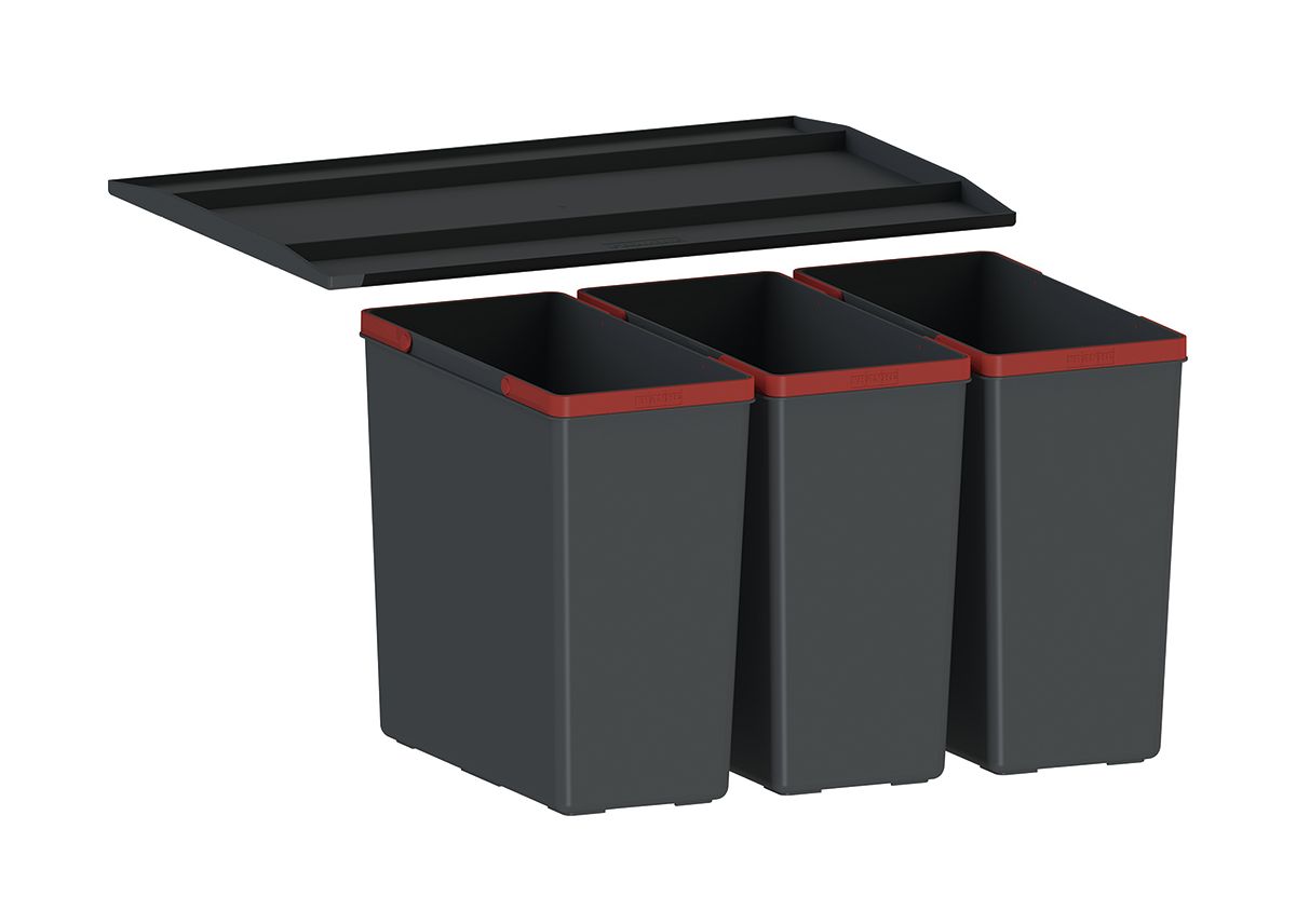 Franke EasySort Müllcontainer 43.5 l schwarz-rot 121.0494.192