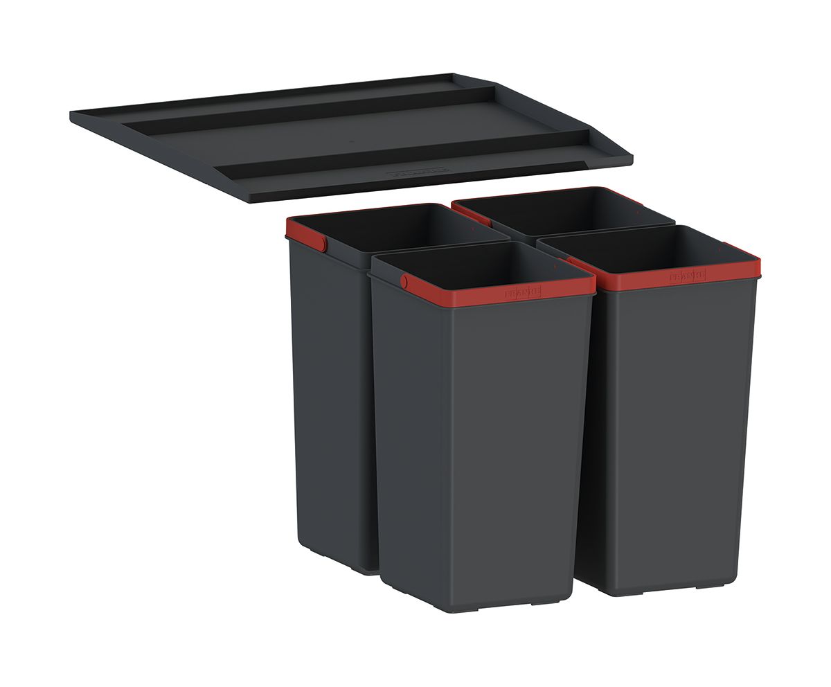 Franke EasySort Müllcontainer 30 l schwarz-rot 121.0494.191