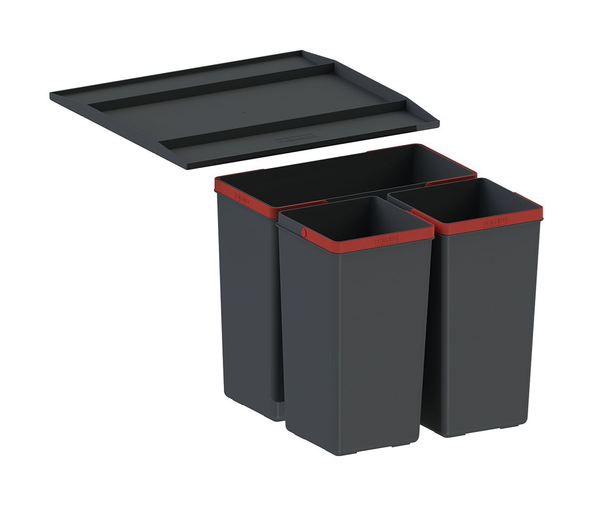 Franke EasySort Müllcontainer 29.5 l schwarz-rot 121.0494.150