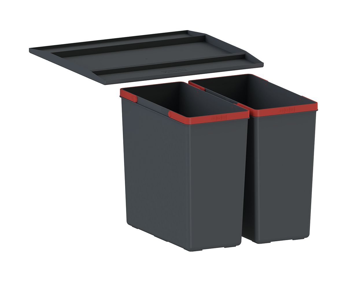 Franke EasySort Müllcontainer 29 l schwarz-rot 121.0494.182