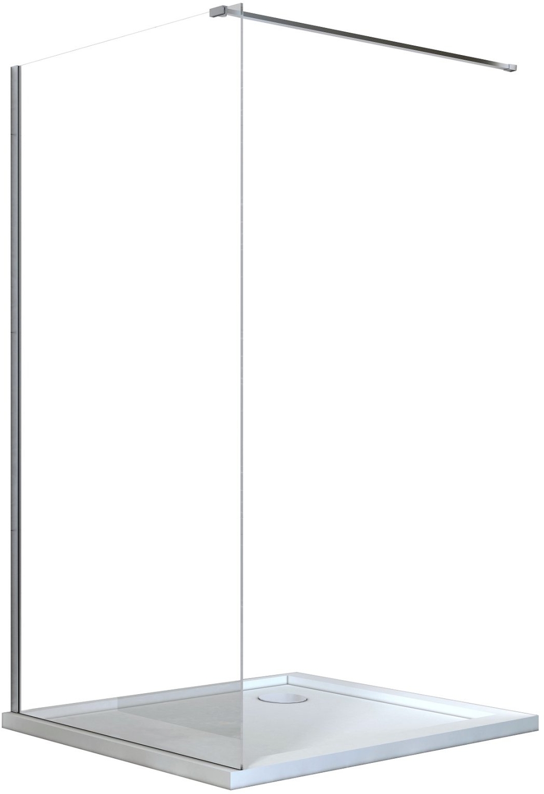 Besco Aveo Duschwand 90 cm chrom Glanz/durchsichtiges Glas AV-90-195-C