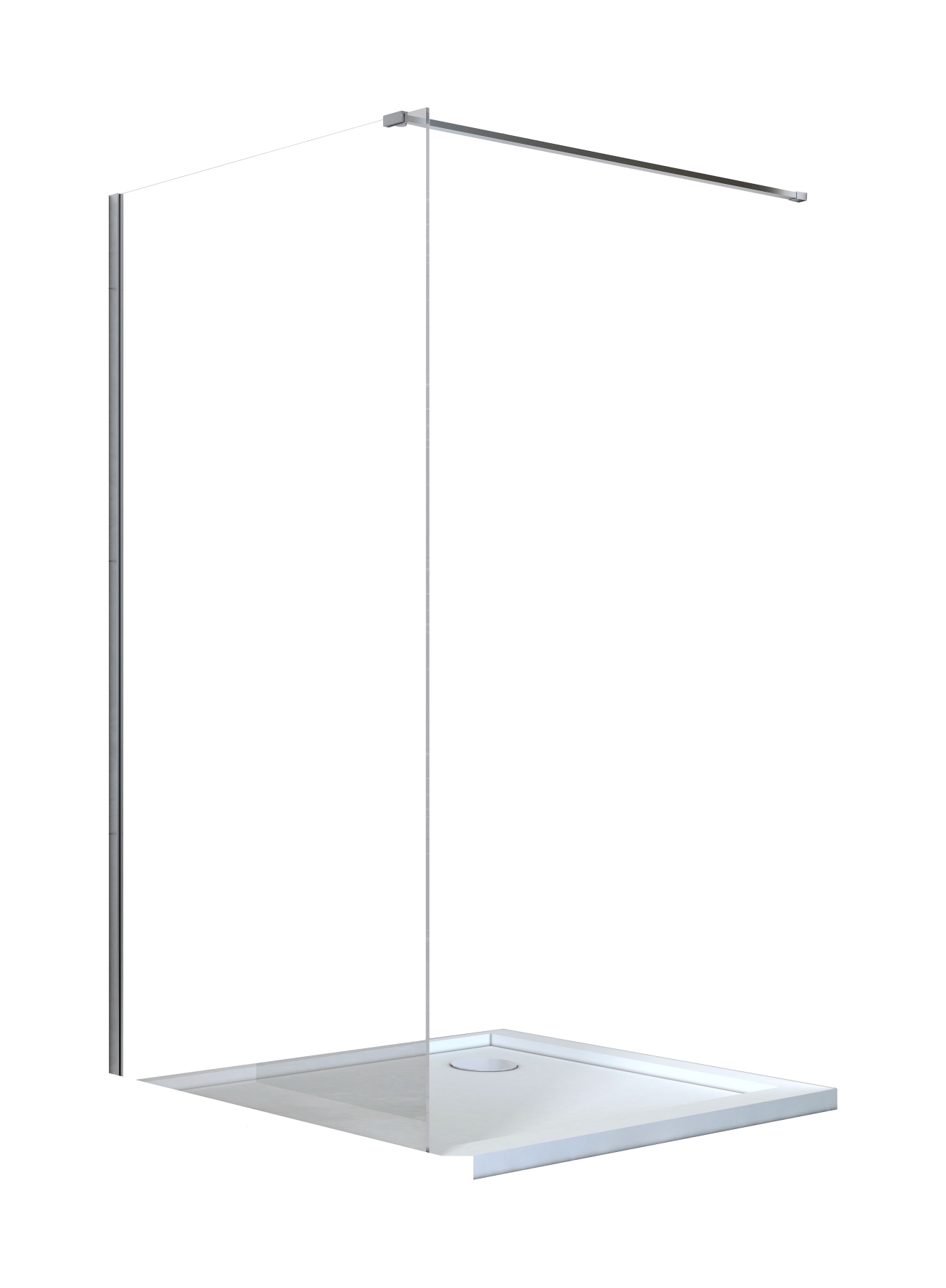 Besco Aveo Duschwand 110 cm chrom Glanz/durchsichtiges Glas AV-110-195-C