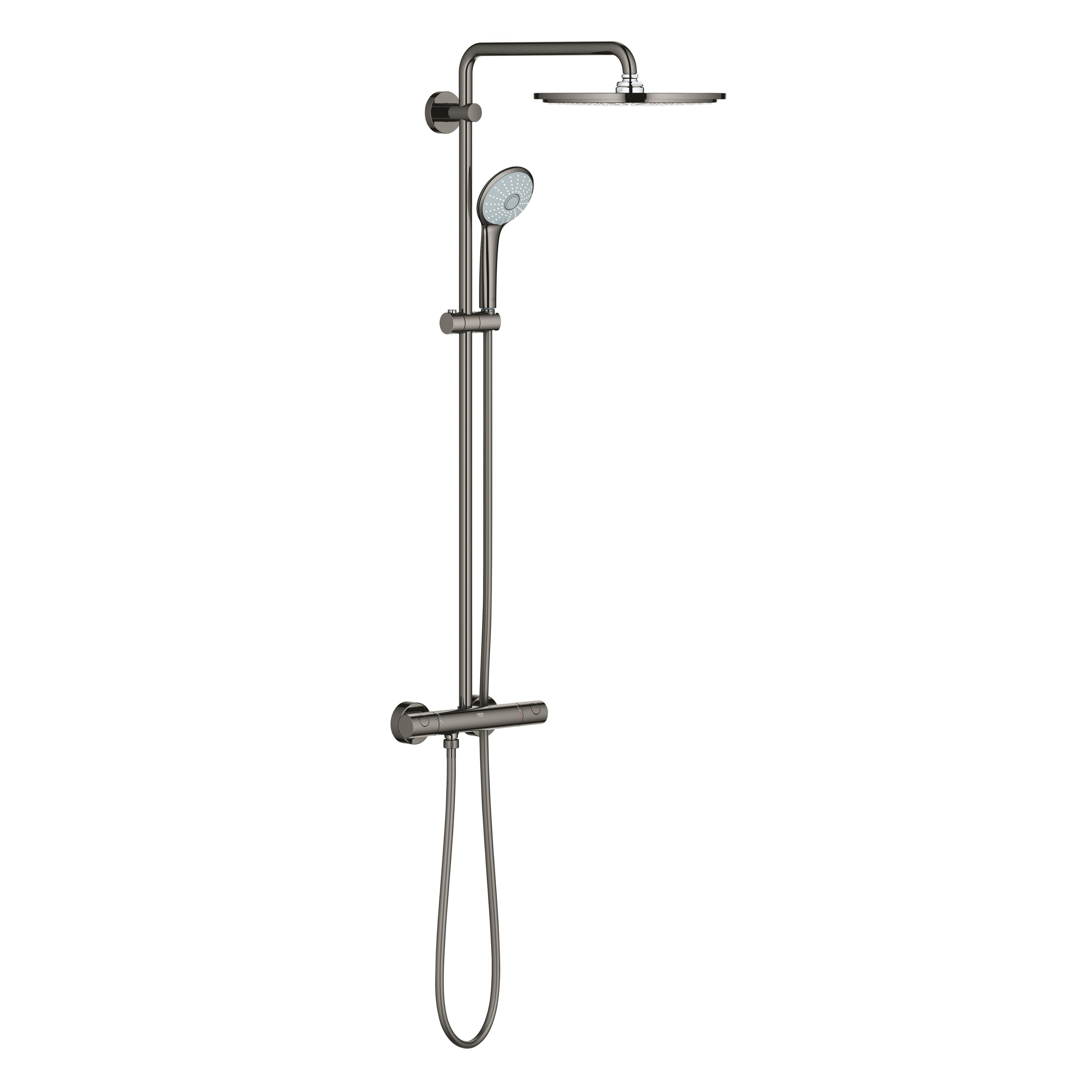 Grohe Euphoria Duschset Wandmontage mit Thermostat mit Regenbrause Hard Graphite 26075A00