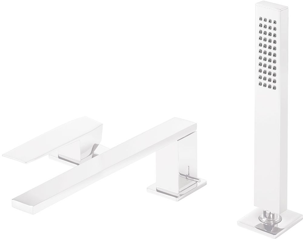 Tres Slim Exclusive Badewannen- und Duscharmatur awannenmontiert weiß 202.161.01.BM