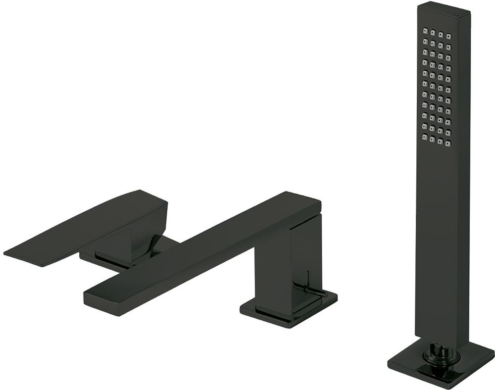 Tres Slim Exclusive Badewannen- und Duscharmatur awannenmontiert schwarz 202.161.03.NM