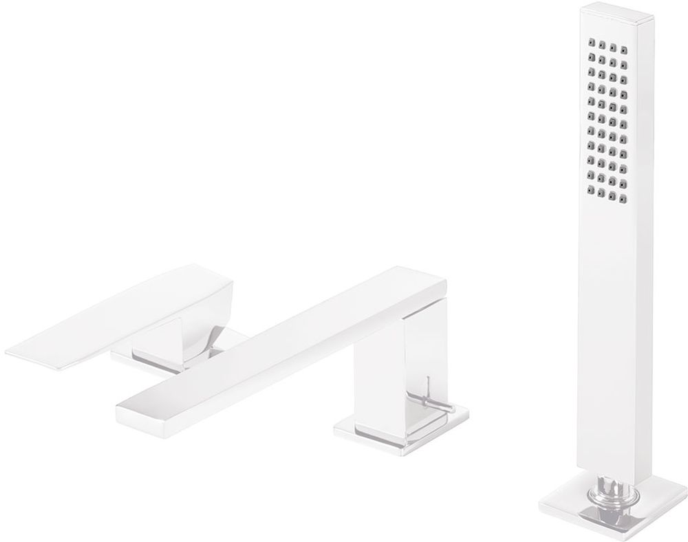 Tres Slim Exclusive Badewannen- und Duscharmatur awannenmontiert weiß 202.161.03.BM