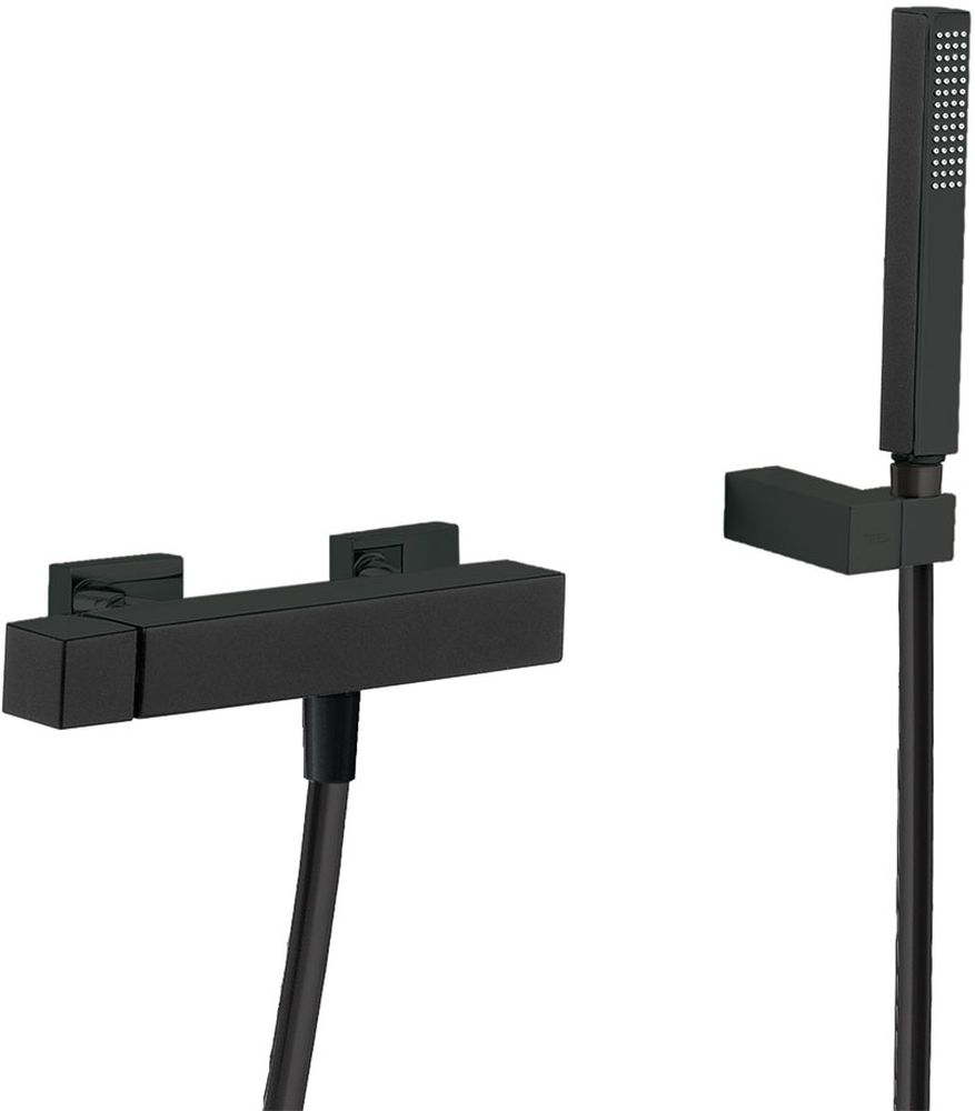 Tres Cuadro Exclusive Duschbatterie Wandmontage schwarz 007.167.03.NM