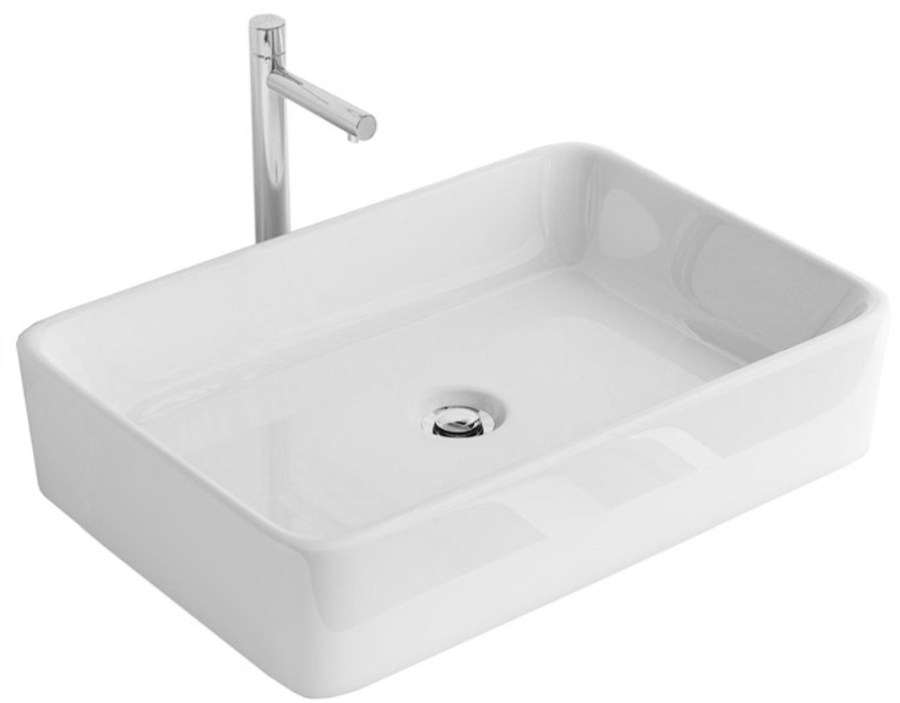 Rea Anita Waschbecken 48.5x37.5 cm rechteckig Aufsatzwaschbecken weiß REA-U0669