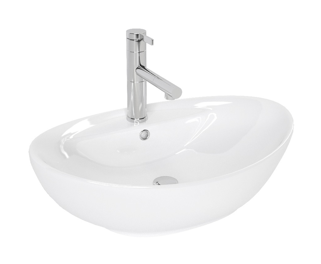 Rea Cindy Waschbecken 58.5x39 cm oval Aufsatzwaschbecken weiß REA-U0155