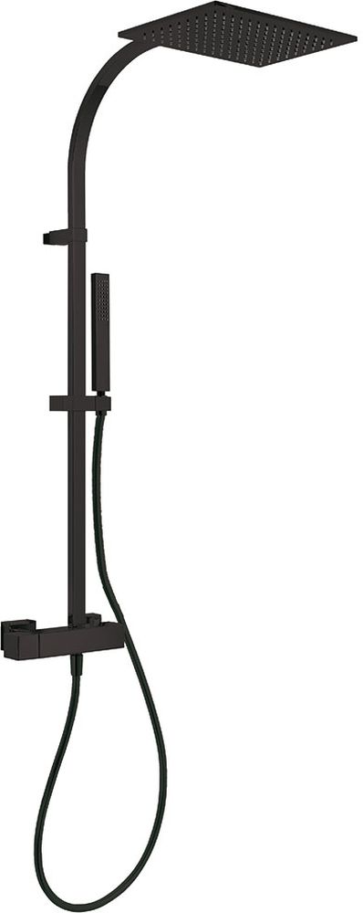 Tres Exclusive Duschset Wandmontage mit Regenbrause schwarz 202.191.01.NM