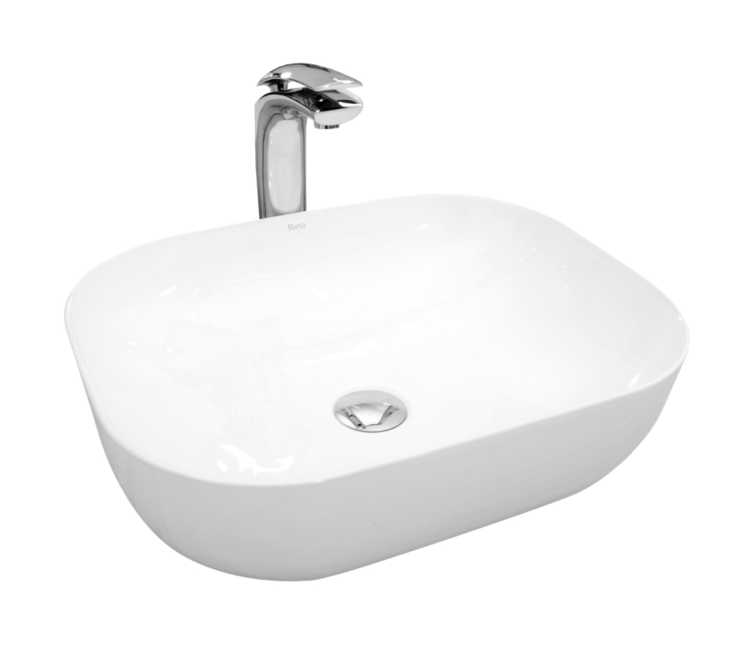 Rea Mona Waschbecken 50.5x40 cm rechteckig Aufsatzwaschbecken weiß REA-U6300