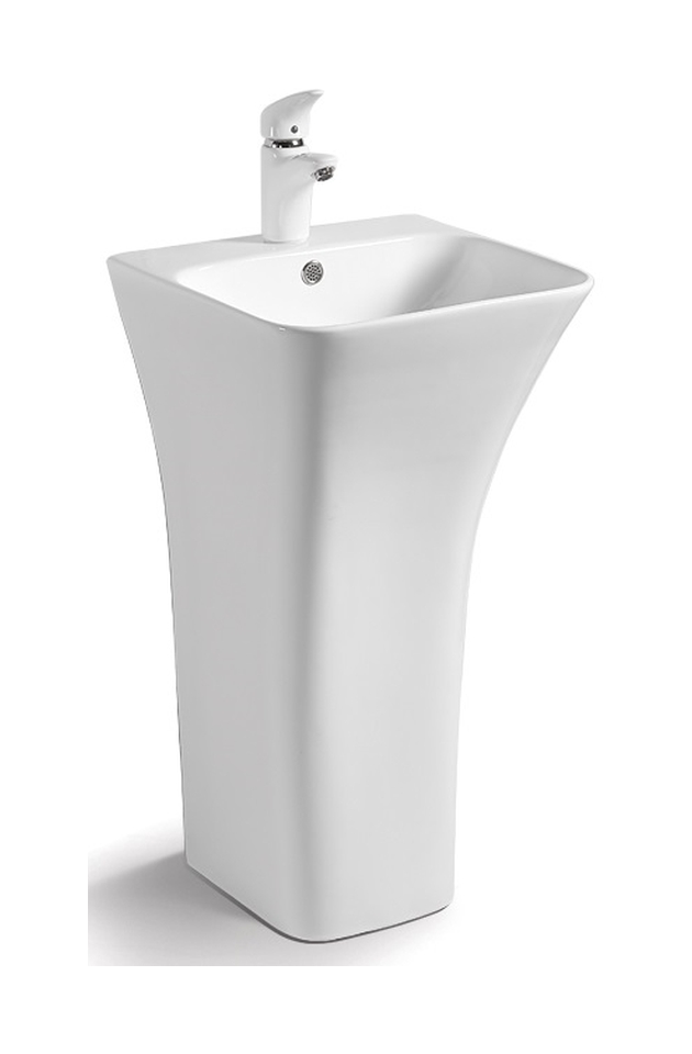 Rea Ada SLim Waschbecken 45.6x44.5 cm rechteckig Freistehend weiß REA-U9902