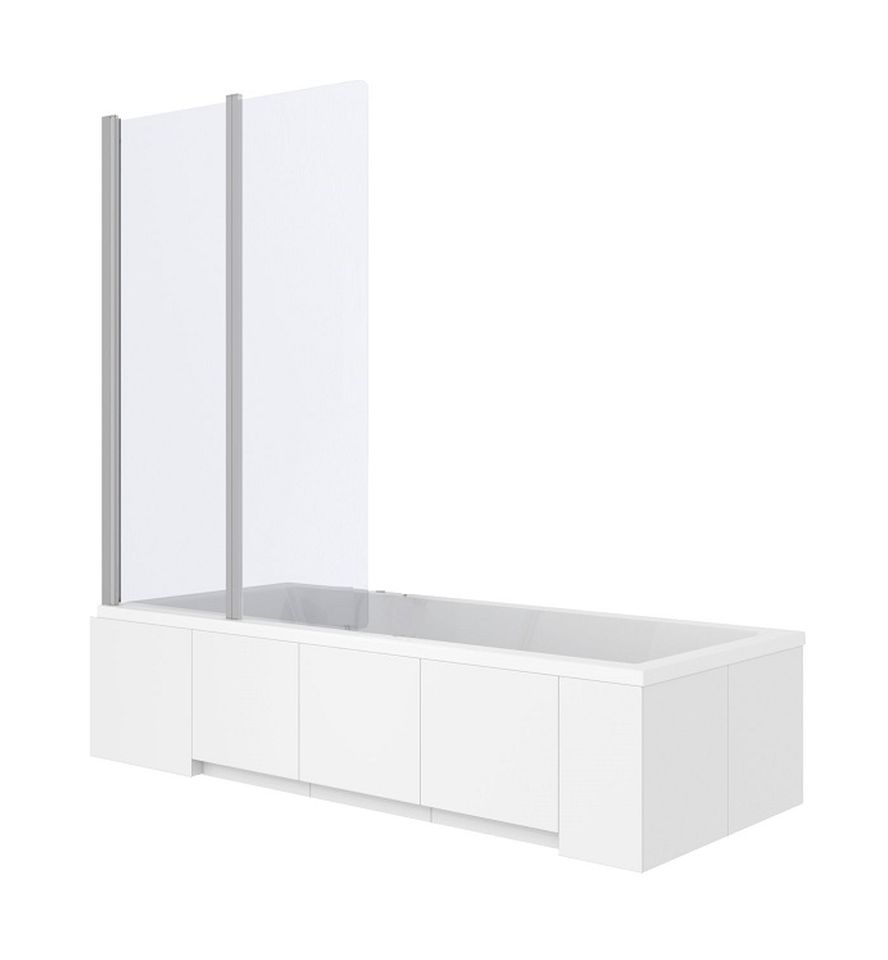Rea Agat Badewannenabtrennung 100 cm zweigeteilt chrom Glanz/durchsichtiges Glas REA-W0300
