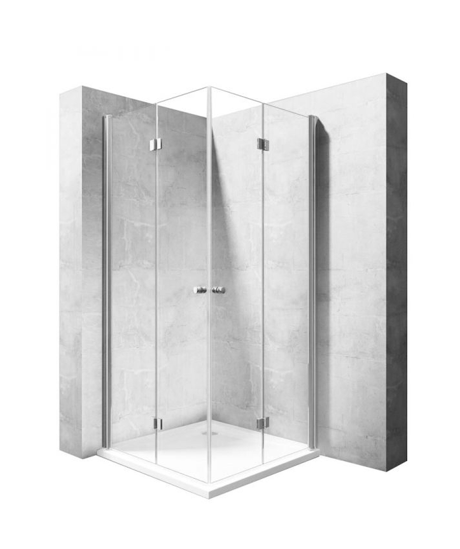 Rea Fold N Dusche 90x90 cm quadratisch chrom Glanz/durchsichtiges Glas REA-K9991