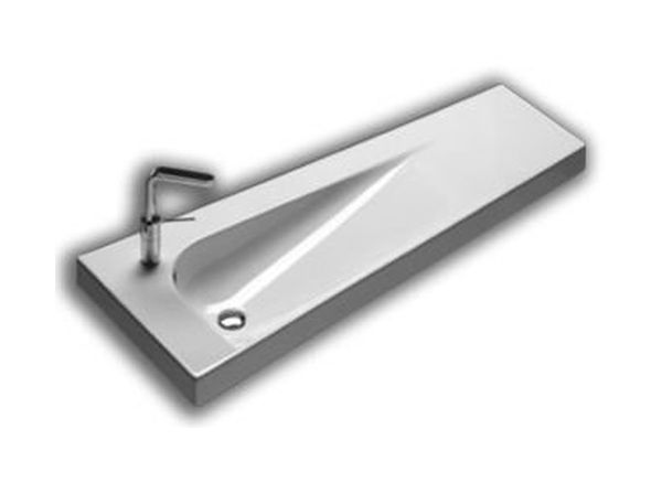 Hatria Grandangolo Waschbecken 130x50 cm Klassisch weiß YXF501