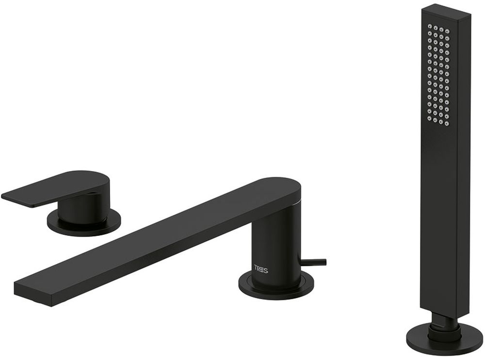 Tres Project Badewannen- und Duscharmatur awannenmontiert schwarz 211.161.03.NM