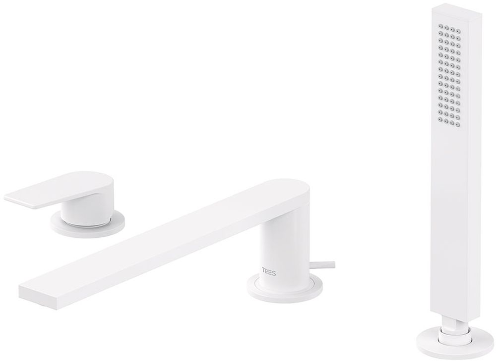 Tres Project Badewannen- und Duscharmatur awannenmontiert weiß 211.161.03.BM